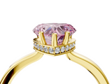 Yellow gold Fancy Pink Heart  Cut Solitaire Engagement Ring with Four-Prong Setting on a Classic Band_24