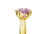 Yellow gold Fancy Pink Heart  Cut Solitaire Engagement Ring with Tapered Band and Four-Prong Setting 5