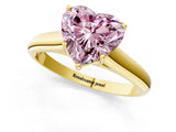 Yellow gold Fancy Pink Heart Cut Solitaire Engagement Ring with Tapered Band and Four-Prong Setting_4