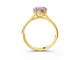 Yellow gold Fancy Pink Heart Cut Solitaire Engagement Ring with Tapered Band and Four-Prong Setting_6
