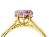 Yellow gold Fancy Pink Heart Cut Solitaire Engagement Ring with Tapered Band and Four-Prong Setting_7