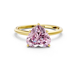 Yellow gold Fancy Pink Heart  Cut Solitaire Engagement Ring with Thin Band and Four-Prong Setting_3