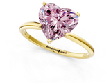 Yellow gold Fancy Pink Heart  Cut Solitaire Engagement Ring with Thin Band and Four-Prong Setting_4