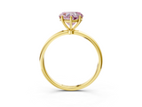 Yellow gold Fancy Pink Heart  Cut Solitaire Engagement Ring with Thin Band and Four-Prong Setting_6