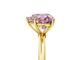 Yellow gold Fancy Pink Heart  Cut Solitaire Engagement Ring with Thin Band and Four-Prong Setting_8