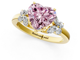 Yellow gold Fancy Pink Heart  Cut Solitaire Floral Diamond Ring with Four-Prong Setting_38