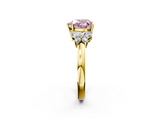 Yellow gold Fancy Pink Heart  Cut Solitaire Floral Diamond Ring with Four-Prong Setting_39