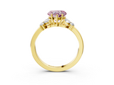 Yellow gold Fancy Pink Heart  Cut Solitaire Floral Diamond Ring with Four-Prong Setting_40