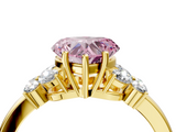 Yellow gold Fancy Pink Heart  Cut Solitaire Floral Diamond Ring with Four-Prong Setting_41