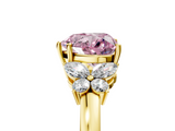 Yellow gold Fancy Pink Heart  Cut Solitaire Floral Diamond Ring with Four-Prong Setting_42