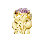 Yellow gold Fancy Pink Heart Cut Solitaire Leaf-Inspired Engagement Ring with Prong Setting_17
