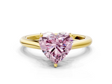 Yellow gold Fancy Pink Heart  Cut Solitaire Ring with Cathedral Band and Four-Prong Setting_62