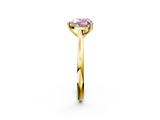 Yellow gold Fancy Pink Heart  Cut Solitaire Ring with Cathedral Band and Four-Prong Setting_64