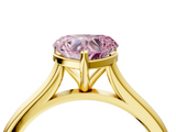 Yellow gold Fancy Pink Heart  Cut Solitaire Ring with Cathedral Band and Four-Prong Setting_66