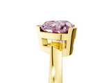 Yellow gold Fancy Pink Heart  Cut Solitaire Ring with Four-Prong Setting and Classic Band_67