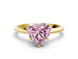 Yellow gold Fancy Pink Heart  Cut Solitaire Ring with Four-Prong Setting on a Classic Band_65