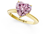 Yellow gold Fancy Pink Heart  Cut Solitaire Ring with Four-Prong Setting on a Classic Band_66