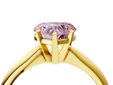 Yellow gold Fancy Pink Heart  Cut Solitaire Ring with Four-Prong Setting on a Classic Band_69