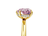 Yellow gold Fancy Pink Heart  Cut Solitaire Ring with Thin Band and Four-Prong Setting_21
