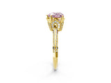 Yellow gold Fancy Pink Heart Cut Solitaire Split Shank Pave Diamond Engagement Ring with Four-Prong Setting_26