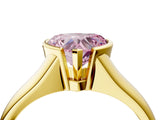 Yellow gold Fancy Pink Heart Cut Solitaire Tension Set Diamond Ring with Split Shank Band_4