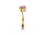 Yellow gold Fancy Pink Heart  Cut Solitaire Twist Band Ring with Four-Prong Setting_38
