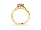 Yellow gold Fancy Pink Heart  Cut Solitaire Twist Band Ring with Four-Prong Setting_39