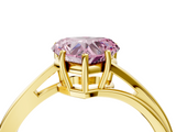 Yellow gold Fancy Pink Heart  Cut Solitaire Twist Band Ring with Four-Prong Setting_40