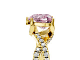 Yellow gold Fancy Pink Heart Cut Solitaire Twist Pave Diamond Engagement Ring with Prong Setting_5