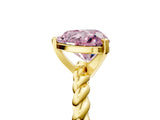 Yellow gold Fancy Pink Heart  Cut Solitaire Twisted Band with Four-Prong Setting_62