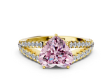 Yellow gold Fancy Pink Heart  Cut Split Shank Pave Diamond Engagement Ring with Four-Prong Setting_24
