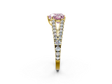 Yellow gold Fancy Pink Heart  Cut Split Shank Pave Diamond Engagement Ring with Four-Prong Setting_26