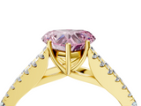 Yellow gold Fancy Pink Heart  Cut Split Shank Pave Diamond Engagement Ring with Four-Prong Setting_28