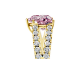 Yellow gold Fancy Pink Heart  Cut Split Shank Pave Diamond Engagement Ring with Four-Prong Setting_29