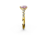 Yellow gold Fancy Pink Heart  Diamond Cluster Prong-Set Solitaire Ring_30