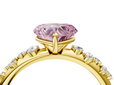 Yellow gold Fancy Pink Heart  Diamond Cluster Prong-Set Solitaire Ring_32