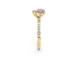 Yellow gold Fancy Pink Heart  Diamond Pavé Band with Six-Prong Setting_33