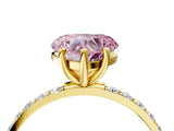 Yellow gold Fancy Pink Heart  Diamond Pavé Band with Six-Prong Setting_35