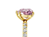 Yellow gold Fancy Pink Heart  Diamond Pavé Band with Six-Prong Setting_36