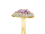 Yellow gold Fancy Pink Heart  Halo Diamond Engagement Ring with Solitaire Band and Four-Prong Setting_25