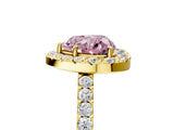 Yellow gold Fancy Pink Heart  Halo Diamond Pavé Solitaire Ring_98