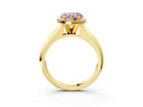 Yellow gold Fancy Pink Heart  Halo Diamond Ring with Cathedral Band and Four-Prong Setting_52