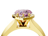 Yellow gold Fancy Pink Heart  Halo Diamond Ring with Cathedral Band and Four-Prong Setting_53