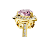 Yellow gold Fancy Pink Heart  Halo Diamond Ring with Split Shank and Four-Prong Setting_64