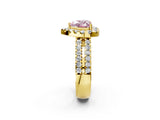 Yellow gold Fancy Pink Heart  Halo Diamond Split Shank Engagement Ring with Prong Setting_41
