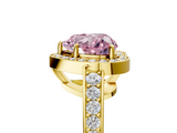 Yellow gold Fancy Pink Heart  Halo Pavé Diamond Engagement Ring with Bezel Setting_25