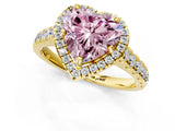 Yellow gold Fancy Pink Heart  Halo Pavé Diamond Engagement Ring with Four-Prong Setting_27