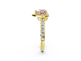 Yellow gold Fancy Pink Heart  Halo Pavé Diamond Engagement Ring with Four-Prong Setting_28
