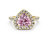Yellow gold Fancy Pink Heart  Halo Pavé Diamond Engagement Ring with Four-Prong Setting_3
