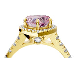 Yellow gold Fancy Pink Heart  Halo Pavé Diamond Engagement Ring with Four-Prong Setting_30